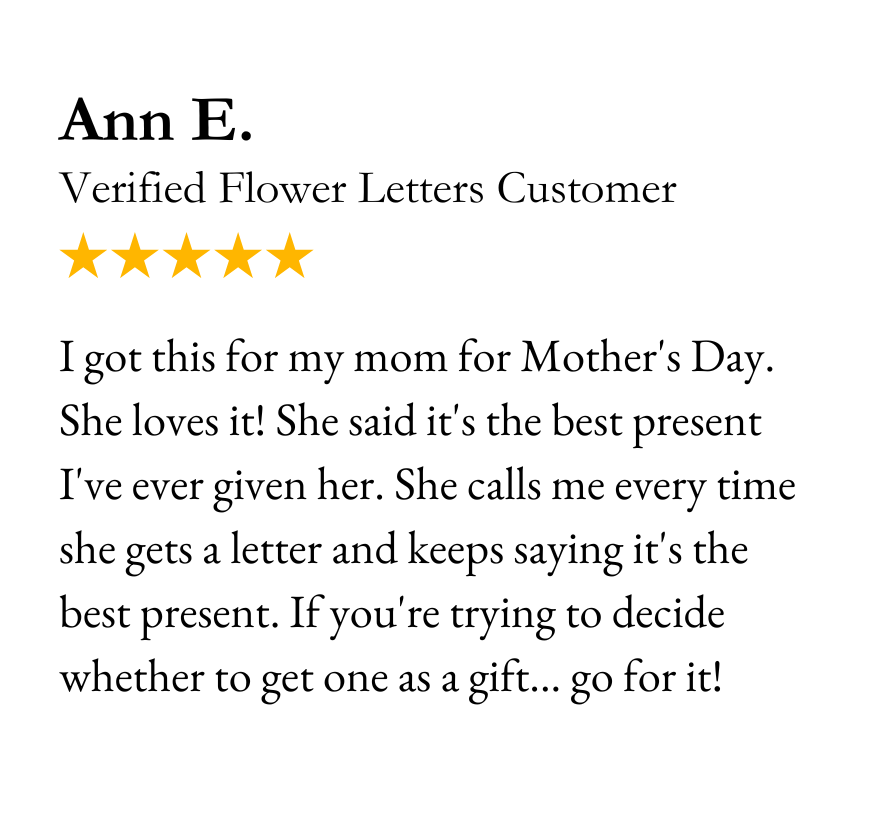 Get Started The Flower Letters